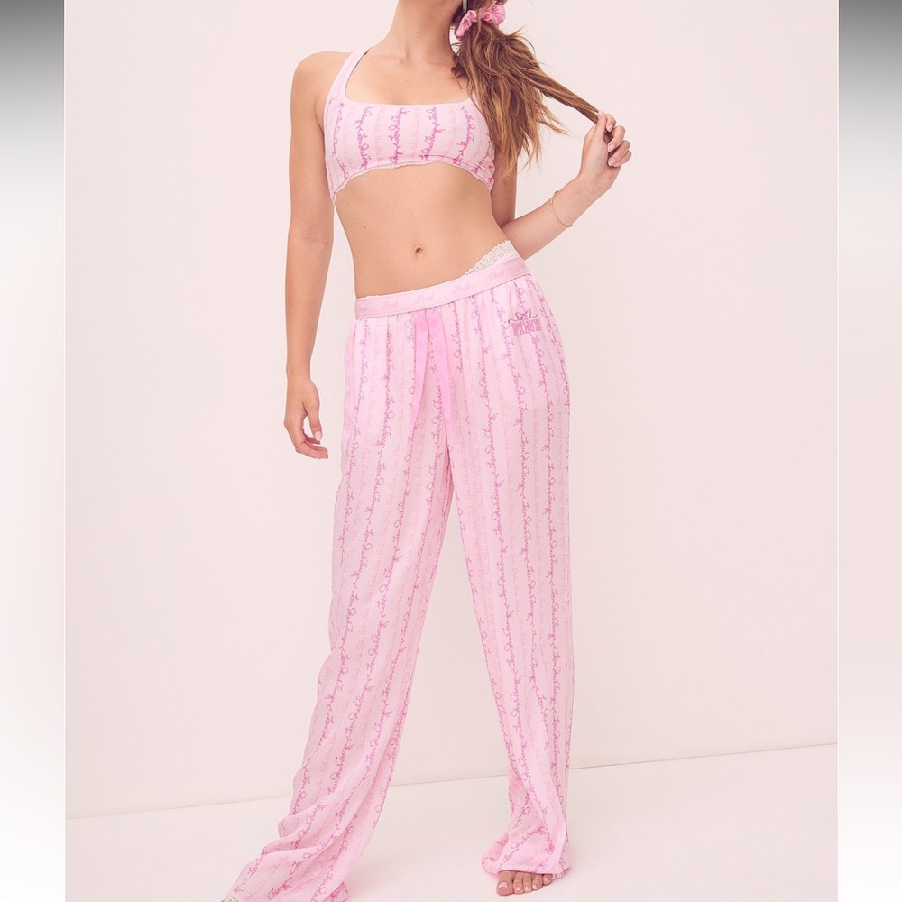 LoveShackFancy X PINK Bralette & Silky Pajama Pant Set